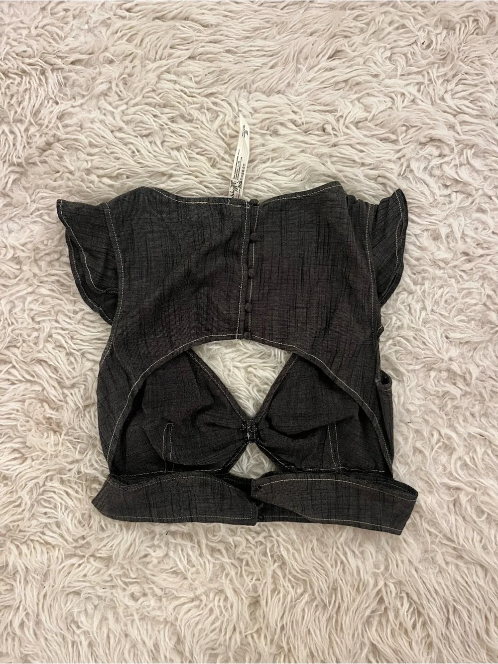 Free People Flutter Sleeve Crop Top